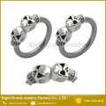 14g Captive Bead Septum Ring Skull Skeleton 316L Stainless Steel Body Jewelry